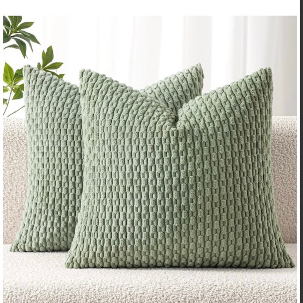 MIULEE Throw Pillow Covers Soft Corduroy Decorative Set of 2